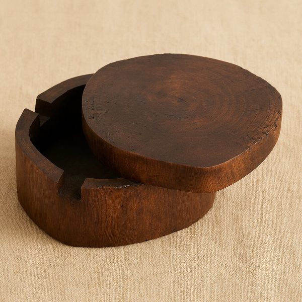 Aschenbecher aus Holz mit Deckel