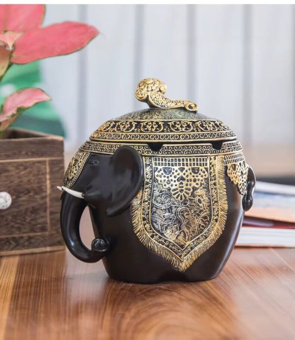 Aschenbecher Elefant mit Deckel