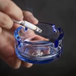 Aschenbecher Glas Blau