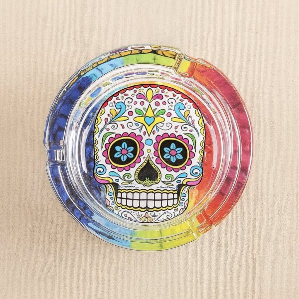 Aschenbecher Totenkopf Glas