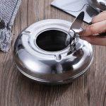 Aschenbecher mit Deckel Edelstahl