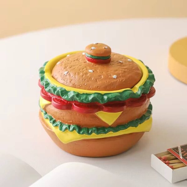 Hamburger Aschenbecher mit Deckel