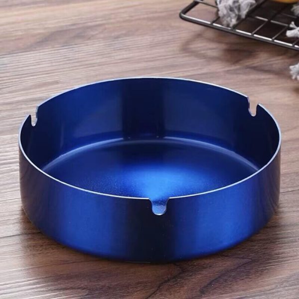 Aschenbecher Edelstahl blau