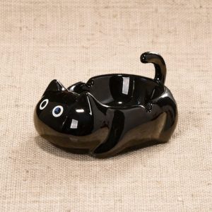 Aschenbecher Katze schwarz