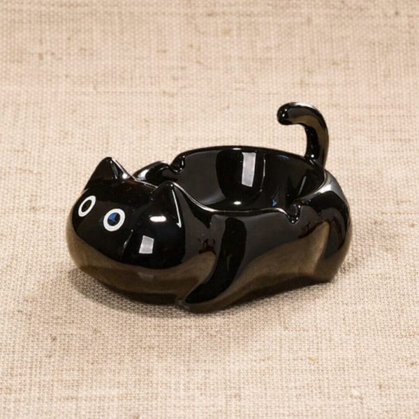 Aschenbecher Katze schwarz