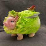 Aschenbecher Schwein mit Deckel