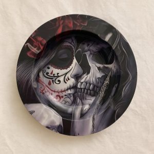 Aschenbecher Totenkopf Metall