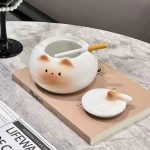 Katzen Aschenbecher mit Deckel