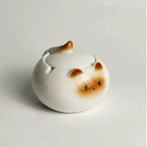 Katzen Aschenbecher mit Deckel