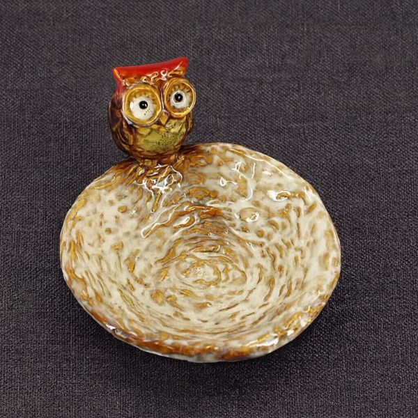 Keramik Aschenbecher Eule