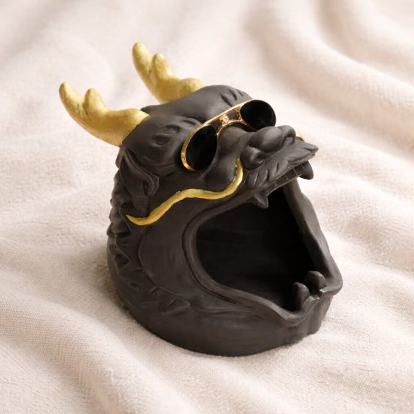 Drachen Aschenbecher schwarz